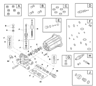 Pump (80017740srv) Diagram and Parts List for 021019-00  Briggs and Stratton Pressure Washer